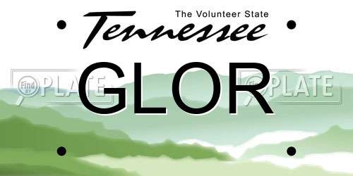 GLOR Tennessee License Plate