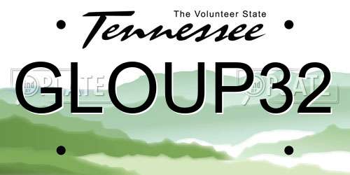 GLOUP32 Tennessee License Plate