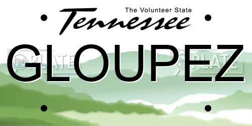 GLOUPEZ Tennessee License Plate