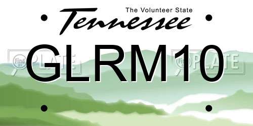 GLRM10 Tennessee License Plate