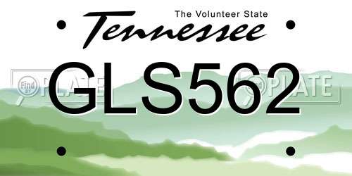 GLS562 Tennessee License Plate