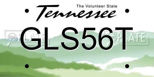 GLS56T Tennessee License Plate