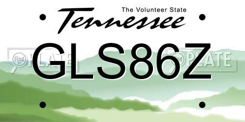 GLS86Z Tennessee License Plate