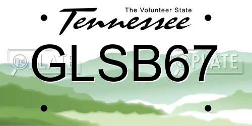GLSB67 Tennessee License Plate