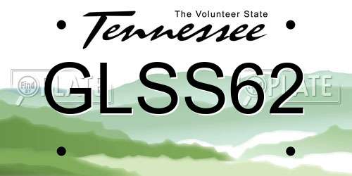 GLSS62 Tennessee License Plate