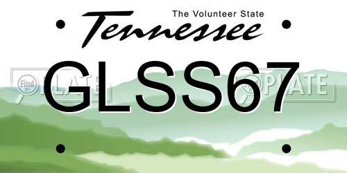 GLSS67 Tennessee License Plate