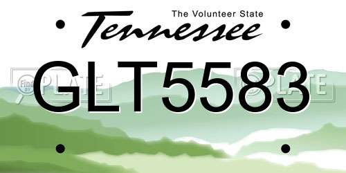 GLT5583 Tennessee License Plate