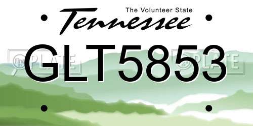 GLT5853 Tennessee License Plate