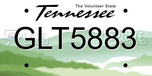 GLT5883 Tennessee License Plate
