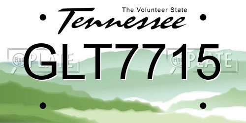 GLT7715 Tennessee License Plate