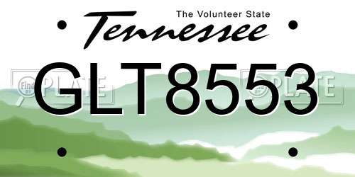 GLT8553 Tennessee License Plate