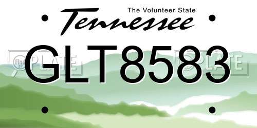 GLT8583 Tennessee License Plate