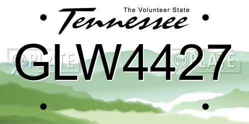 GLW4427 Tennessee License Plate