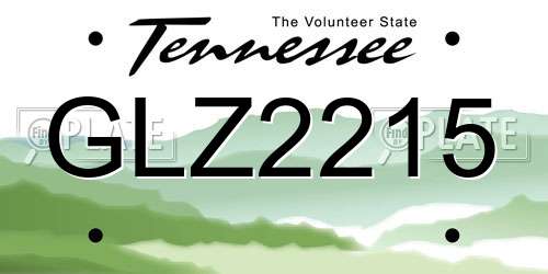 GLZ2215 Tennessee License Plate