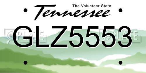 GLZ5553 Tennessee License Plate