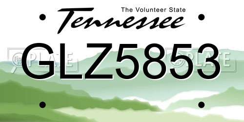GLZ5853 Tennessee License Plate