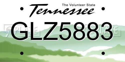 GLZ5883 Tennessee License Plate