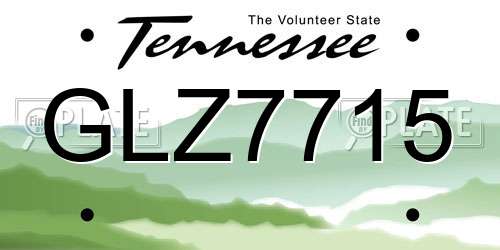 GLZ7715 Tennessee License Plate