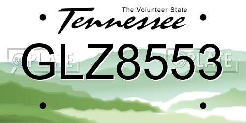 GLZ8553 Tennessee License Plate