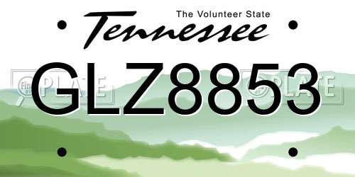 GLZ8853 Tennessee License Plate