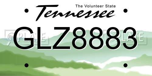GLZ8883 Tennessee License Plate