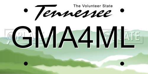 GMA4ML Tennessee License Plate