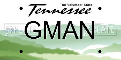 GMAN Tennessee License Plate