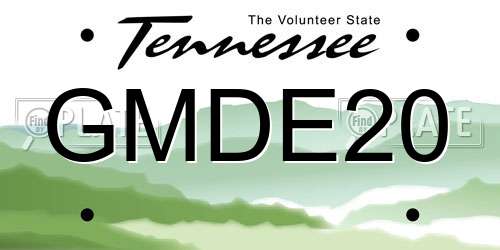 GMDE20 Tennessee License Plate