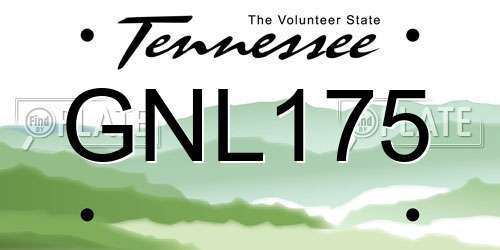 GNL175 Tennessee License Plate