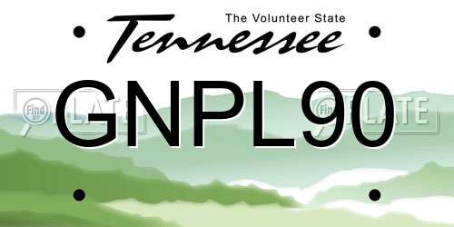 GNPL90 Tennessee License Plate