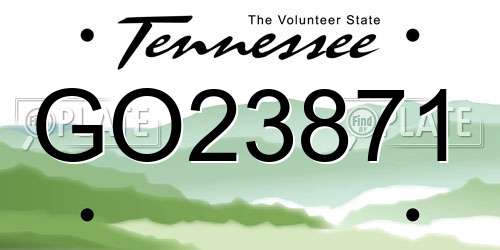 GO23871 Tennessee License Plate