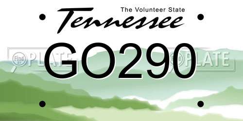 GO290 Tennessee License Plate