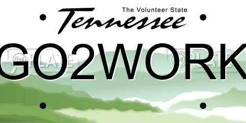 GO2WORK Tennessee License Plate