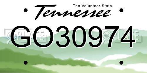 GO30974 Tennessee License Plate