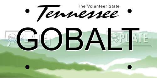 GOBALT Tennessee License Plate