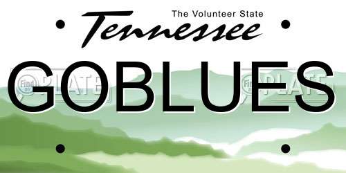 GOBLUES Tennessee License Plate