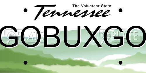 GOBUXGO Tennessee License Plate