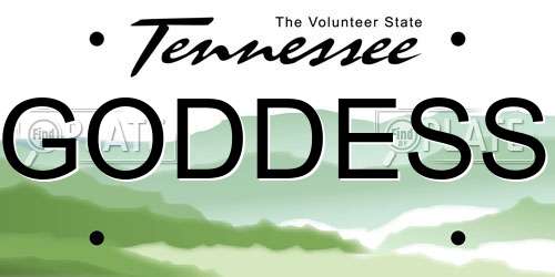 GODDESS Tennessee License Plate