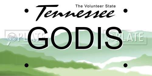 GODIS Tennessee License Plate