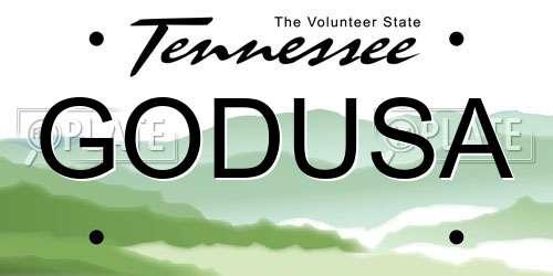 GODUSA Tennessee License Plate