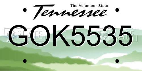 GOK5535 Tennessee License Plate
