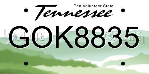GOK8835 Tennessee License Plate
