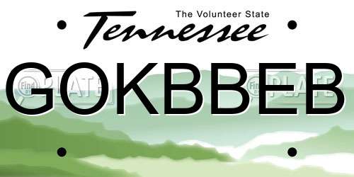GOKBBEB Tennessee License Plate