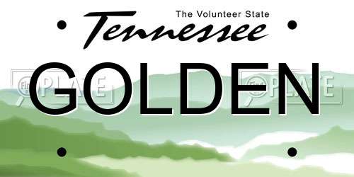 GOLDEN Tennessee License Plate