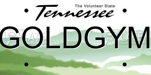 GOLDGYM Tennessee License Plate