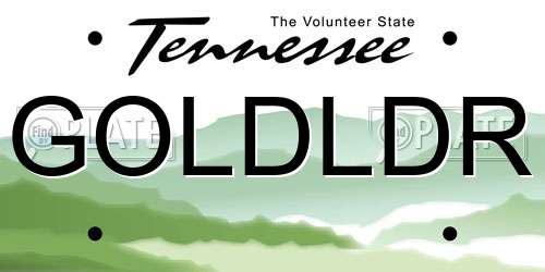GOLDLDR Tennessee License Plate