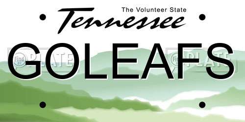 GOLEAFS Tennessee License Plate