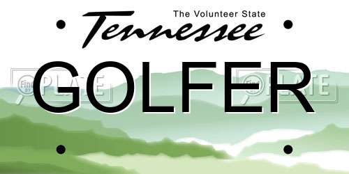 GOLFER Tennessee License Plate