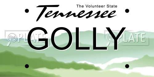 GOLLY Tennessee License Plate