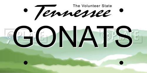 GONATS Tennessee License Plate